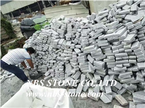 Tumble Cube Granite, Cobble Stone, Granite Light Grey Cube Stone, Paving Setts, Tumbled Cobble Stone 10x20x2/3cm for Walkway/Driveway/Coutryart Paving