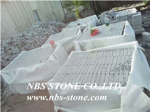 Tumble Cube Granite, Cobble Stone, Granite Light Grey Cube Stone, Paving Setts, Tumbled Cobble Stone 10x20x2/3cm for Walkway/Driveway/Coutryart Paving