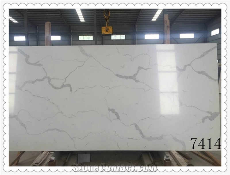 Calacatta White Quartz Stone Slab in China, 2cm Calacatta White Engineered Quartz Slabs in Canada,3cm Solid Surface Calacatta White Quartz for Kitchen,Calacatta White Quartz in Usa