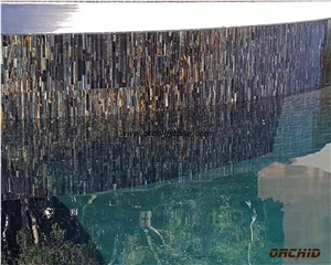 Blue Tiger Eye Semi Precious Stone Wall Cadding Tiles,Hotel Lobby Interior Flooring Tiles,Paving Tiles