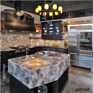 Smoky Quartz/Grey Quartz Translucent Semi Precious Stone/Gemstone for Kitchen Countertops,Island Tops,Bar Tops,Basin Tops,Custom Design Countertops