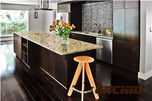 Yellow Butterfly Quartz Stone Kitchen Countertops,Yellow Engineered Stone Kitchen Worktops,Yellow Quartz Surface,Saesarstone Quartz Kitchen Tops,Quantum Quartz Kitchen Tops