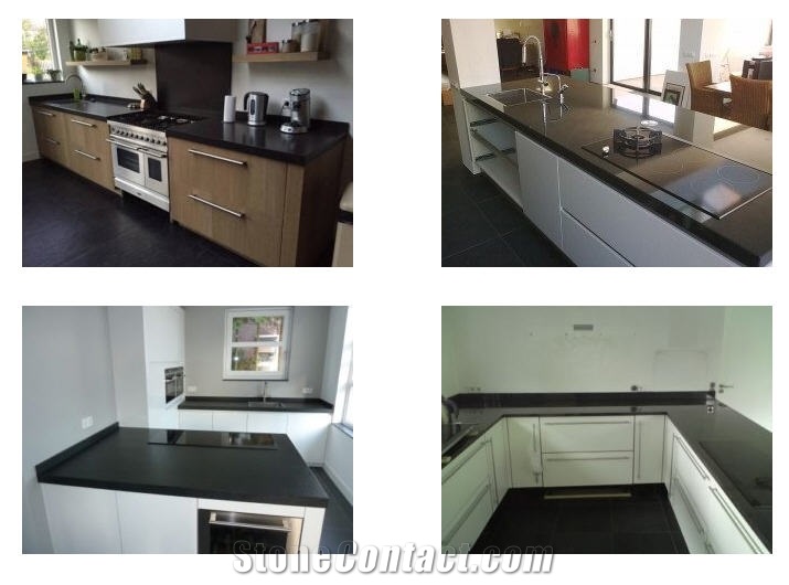 Himalayan Black, Absolute Black Granite Kitchen Countertop