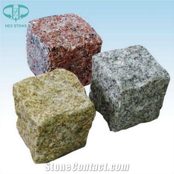 Black/White/Grey Colorful Paving Stone/Red Porphery/Seasame Grey/Seasame Black Pattern Cobble Stone/Paving/Exterior/Cube/Cubic/Landscaping/Walkway/Garden/G654/G603/G684/G682