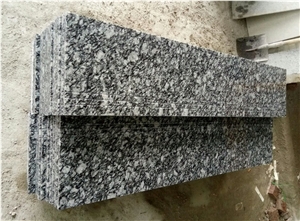 China Surf White Sea Wave White Flower Spary White Granite Polished Stairs Steps Tiles