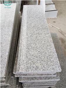G602 White Grey Granite Stairs,Granite Steps with Anti Slip,Grooving,Bullnose,Treads,Granite Staircase,Risers,Polished,Flamed,Interior,Outdoor