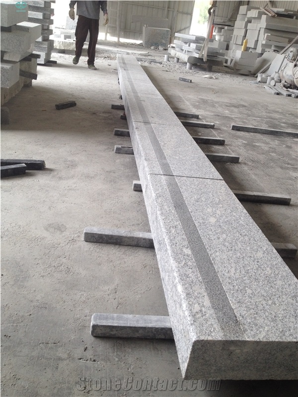 G602 White Grey Granite Stairs,Granite Steps with Anti Slip,Grooving,Bullnose,Treads,Granite Staircase,Risers,Polished,Flamed,Interior,Outdoor