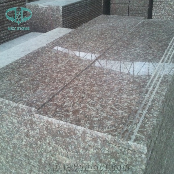 G687 Granite Stair Treads, Taohua Red Stair Riser, Peach Red Stair, Red Granite Step
