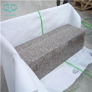 G687 Granite Stair Treads, Taohua Red Stair Riser, Peach Red Stair, Red Granite Step