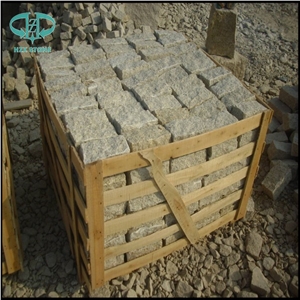 Granite G682 Cube Stone,Granite Paving Stone,G682 Yellow Beige Granite Bushhamered Paving Stone Square Shape Patio Walkway Driving Terrace Pavers Paving