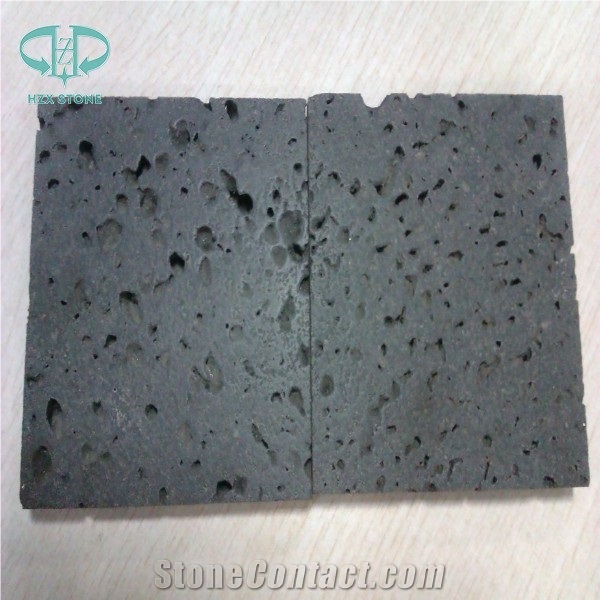 Hainan Lava Stone Paver,Big Holes Volcanic Basalt Paving Tiles,Saw Cut Lava Stone Tile for Garden Pavement Volcanic Rock Pavement