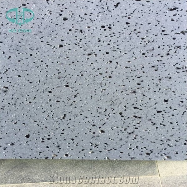 Hainan Lava Stone Tiles, Lava Stone Paver,Big Holes Volcanic Basalt Paving Tiles,Saw Cut Lava Stone Tile for Garden Pavement Volcanic Rock Pavement