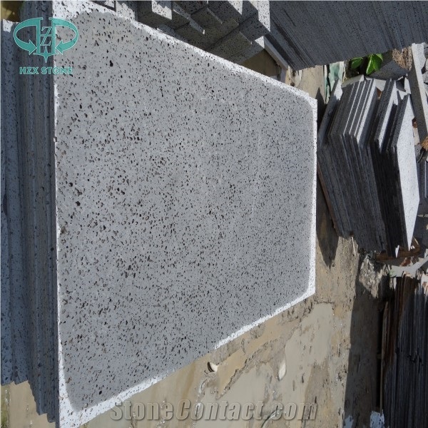 Hainan Lava Stone Tiles, Lava Stone Paver,Big Holes Volcanic Basalt Paving Tiles,Saw Cut Lava Stone Tile for Garden Pavement Volcanic Rock Pavement