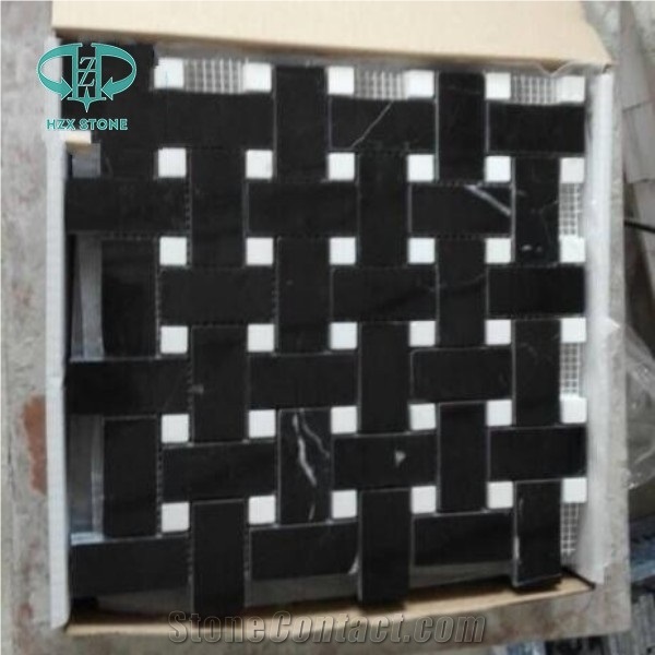 Nero Marquina Marble Tile Mosaics with High Quality