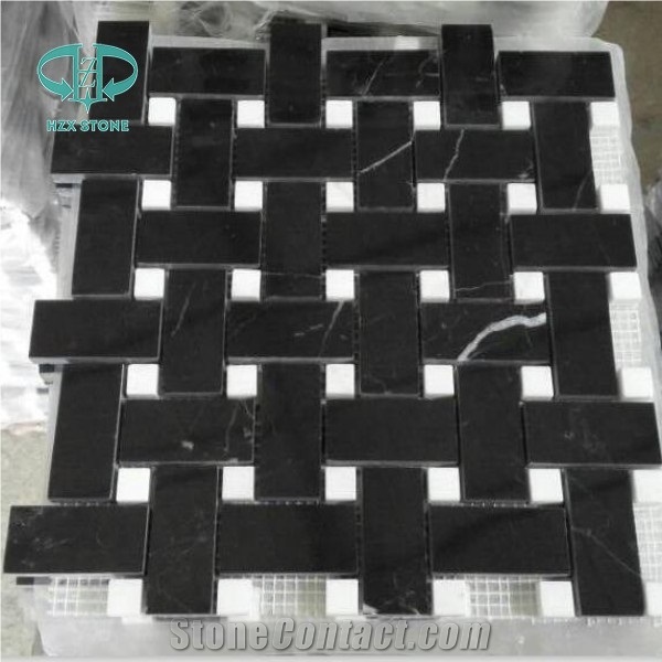 Nero Marquina Marble Tile Mosaics with High Quality