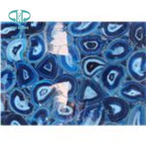 Polished Large Blue Agate Gemstone Slab from China Polished Large Blue Agate Gemstone Slab from China