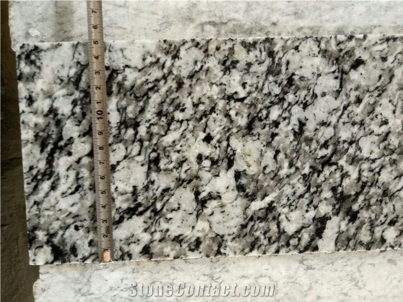 Polished Spray White Granite Steps/Seawave White Granite Stair/White Wave Granite Stair Riser&Stair Treads/G 377 Granite Steps &Staircase/Sea Wave Flower Of Mengyin Granite Steps/Breaking Waves Stair