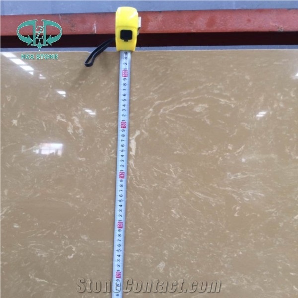 Popular Cheap Artificial Quartz Stone Value Yellow Polished Big Cut Slabs & Tiles for Floor, Wall Covering, Caesarstone Solid Surface, Silestone, Engineered Stone Walling