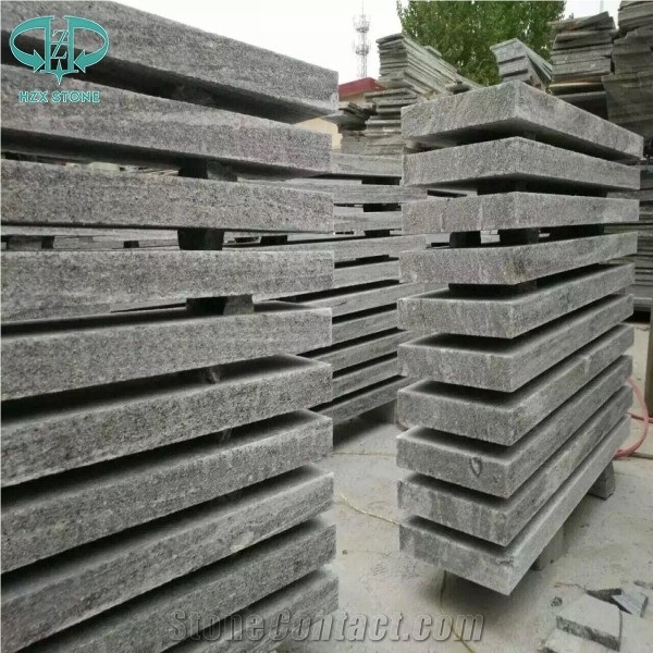 Sandblasted Sea Grey Granite Tiles/Spray White Water Wave, Black Granite with White Veins,Water Wave Vein Granite,Sea Wave Granite Tile & Slab, Tiger White,Water Wave