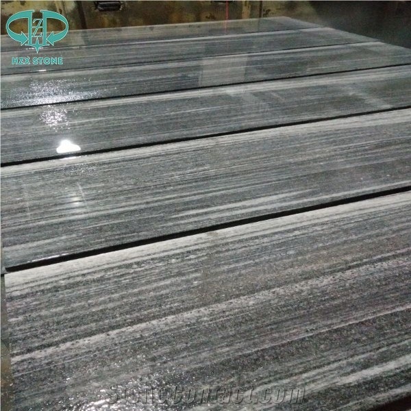 Sandblasted Sea Grey Granite Tiles/Spray White Water Wave, Black Granite with White Veins,Water Wave Vein Granite,Sea Wave Granite Tile & Slab, Tiger White,Water Wave