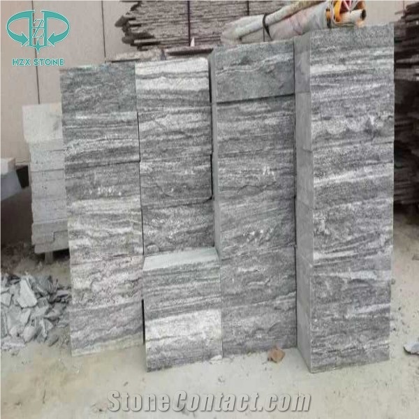 Sandblasted Sea Grey Granite Tiles/Spray White Water Wave, Black Granite with White Veins,Water Wave Vein Granite,Sea Wave Granite Tile & Slab, Tiger White,Water Wave