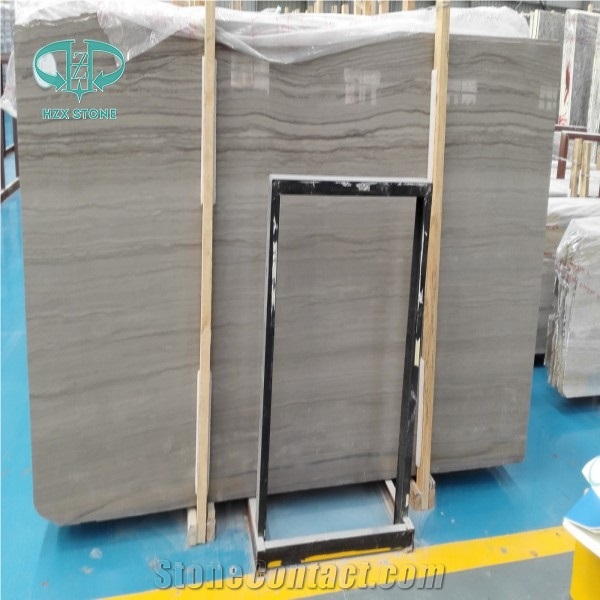 Silver Grey Hole Marble Wood Grain Straight Grain Marble