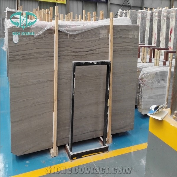 Silver Grey Hole Marble Wood Grain Straight Grain Marble