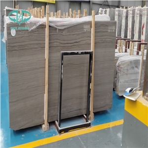 Silver Grey Hole Marble Wood Grain Straight Grain Marble
