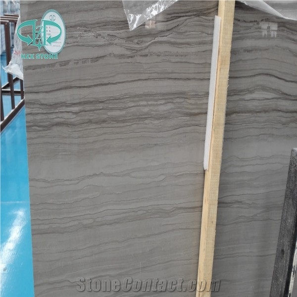 Silver Grey Hole Marble Wood Grain Straight Grain Marble