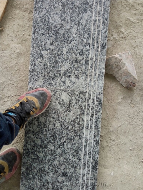 Spray White Granite Interior Stair Treads, Raisers & Steps,Sea Wave White Granite Stair Treads