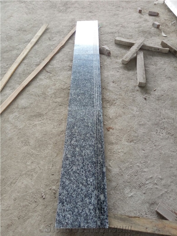 Spray White Granite Interior Stair Treads, Raisers & Steps,Sea Wave White Granite Stair Treads