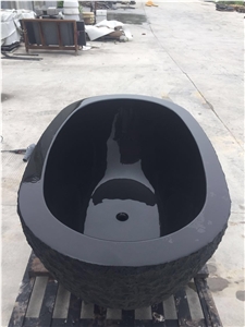 Black Granite Bathtub Absolute Black Oval Bathtub for Hotel