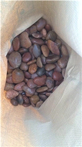 China Purple Pebble with High Polished,Round Special Color Pebble Stone,Mixed Color Polished River Pebble