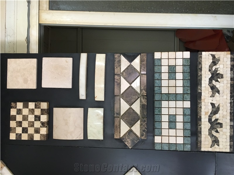 Dark Emperador Marble Mosaic Borders for Interior Skirting