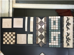 Dark Emperador Marble Mosaic Borders for Interior Skirting