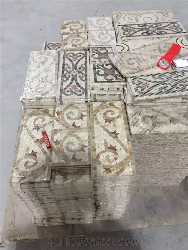 Dark Emperador Marble Mosaic Borders for Interior Skirting