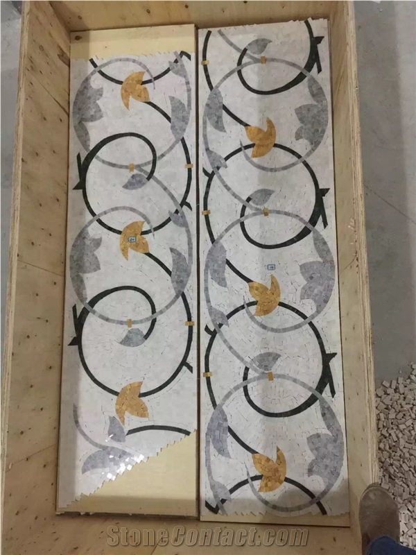 Dark Emperador Marble Mosaic Borders for Interior Skirting