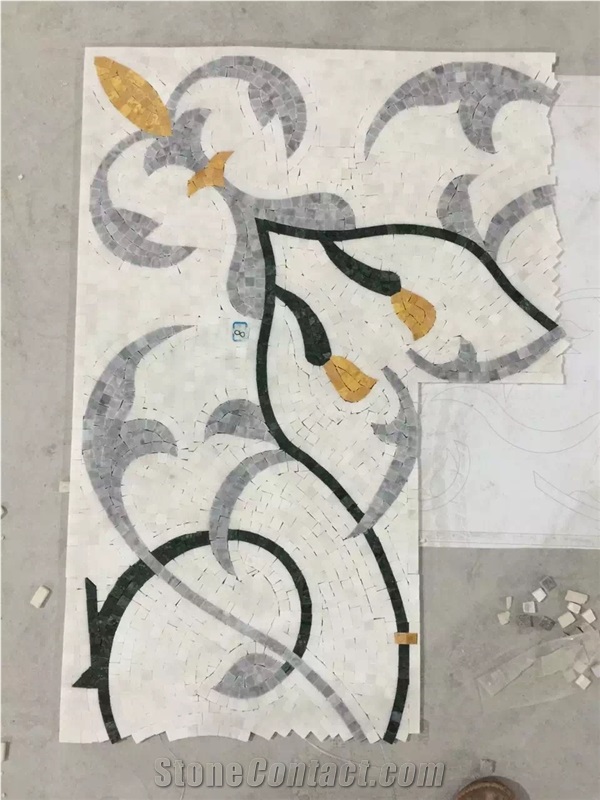 Dark Emperador Mosaic Medallion Border for Interior Border Decos