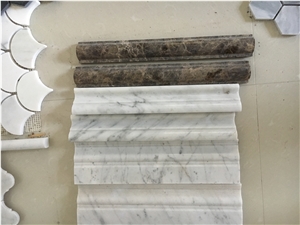 Marble Chair Rails Dark Emperador Trim for Border Decos