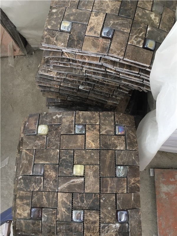 Polished Crema Mafil Mosaic Tile Lantern Chip 50mm Mosaic Tile for Walling
