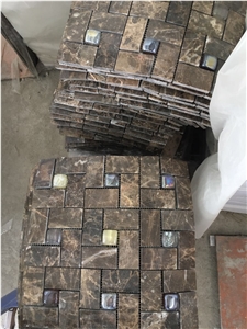Polished Crema Mafil Mosaic Tile Lantern Chip 50mm Mosaic Tile for Walling