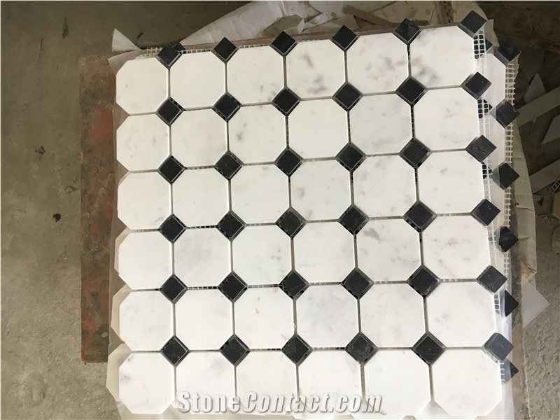 Polished Crema Mafil Mosaic Tile Lantern Chip 50mm Mosaic Tile for Walling