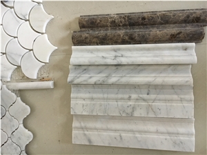 White Marble Lantern Mosaic Tile Carrara White Lantern 50mm Chips for Walling Mosaic Tile