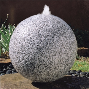 Garden Grey Granite Stone Sphere Ball Fountain