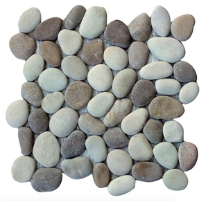 Pebble Mosaic Mix White Tan