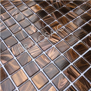 Golden Line Glass Mosaic Tile for Wall Decoration Golden Line Glass Mosaic Tile for Wall Decoration