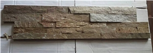 Golden Quartzite Wall Panel, Indian Golden Slate Ledge Stone