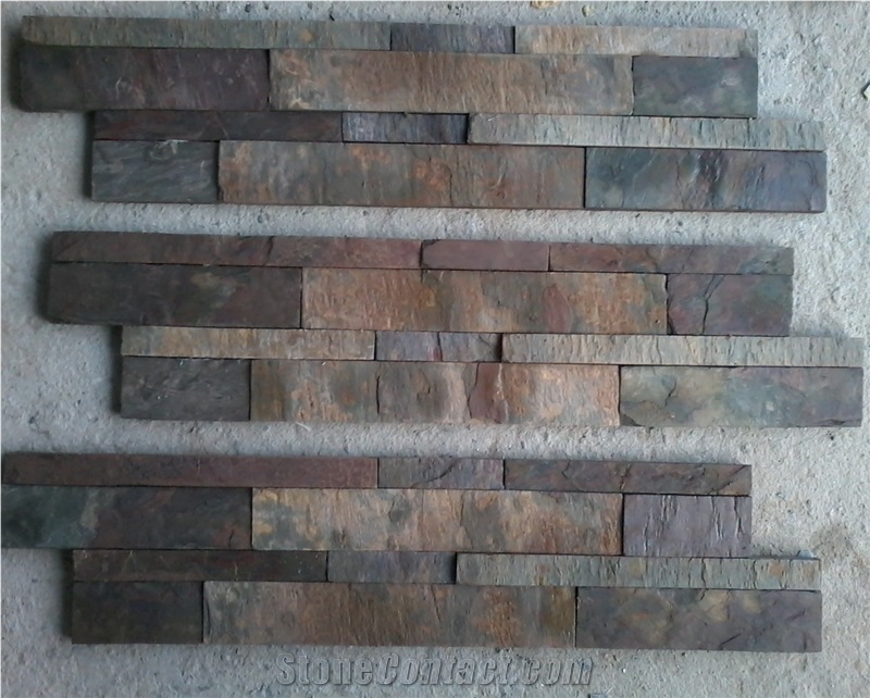 Kund Multi Slate Ledge Stone, Peacock Multi Slate Wall Cladding