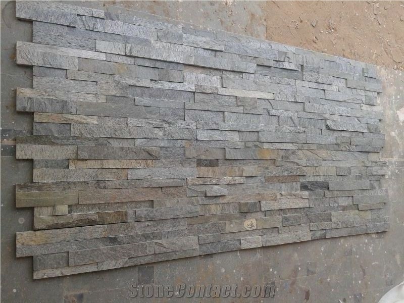 Silver Shine Quartzite Ledge Stone, Silver Shine Slate Culture Stone
