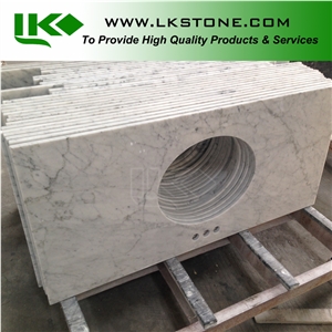 Bianco Carrara Vanity Tops, Bianco Carrara Bathroom Tops, Bianco Carrara Custom Vanity Tops, Bianco Carrara Bath Countertops, Bianco Carrara Bathroom Vanity Top
